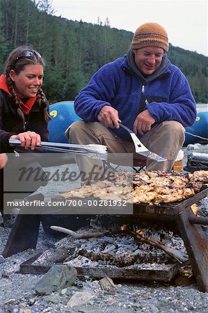 Menschen, die Camping