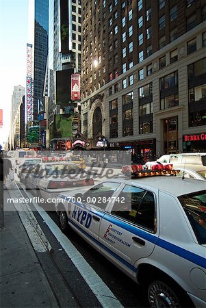 Geparkten Polizei Autos Mal Quadrat New York City, New York USA