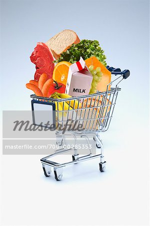 Grocery Cart Full of Food