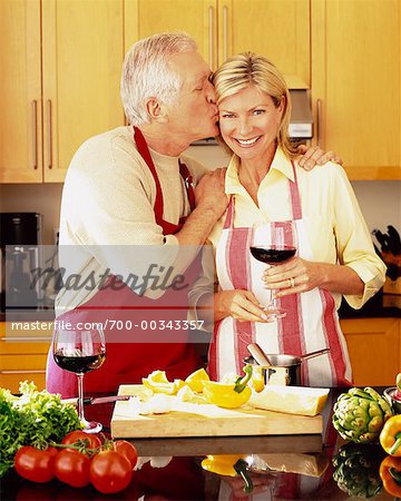 Couple Cooking in Kitchen