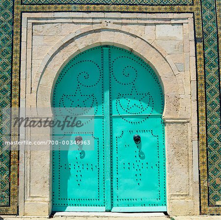 Porte de la mosquée Tunisie, Afrique Porte de la mosquée Tunisie, Afrique