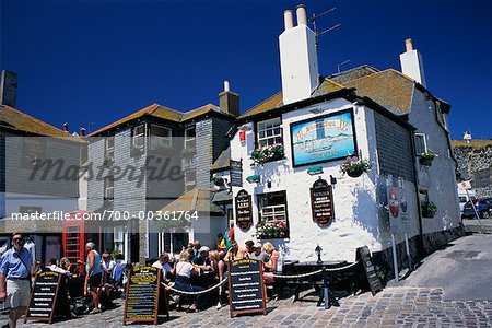 Crowded Pub Patio Saint Ives, Cornwall, England