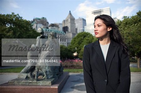 Businesswoman Battery Park, New York USA