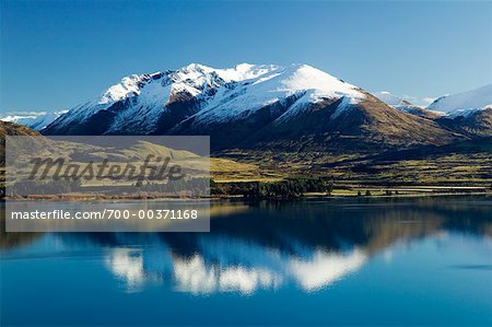 Mountain over Lake Wakatipu Queenstown, South Island, New Zealand