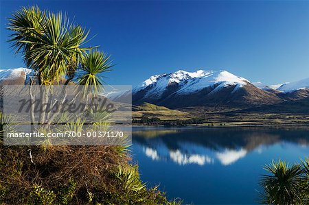 Mountain over Lake Wakatipu Queenstown, South Island, New Zealand