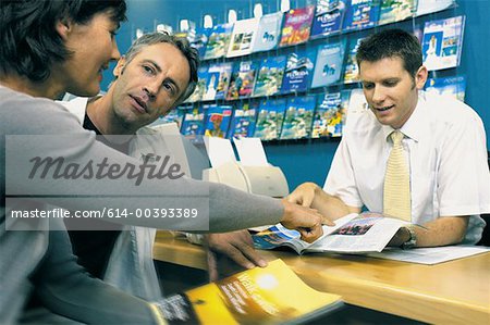 Couple with travel agent