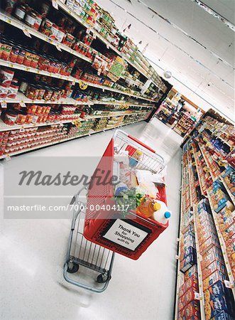 Shopping Cart in Grocery Store