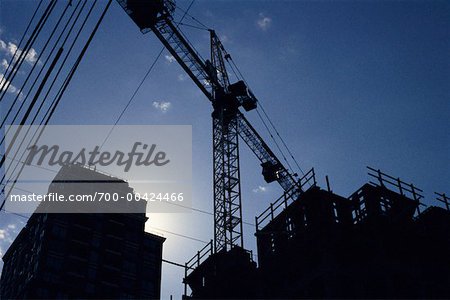 Crane and Buildings Under Construction Vancouver, British Columbia, Canada