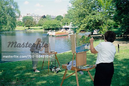 Maler an der Boston Public Garden-Boston, Massachusetts, USA
