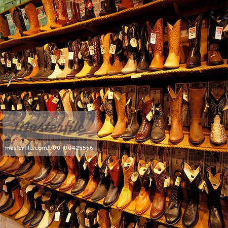 Rows of Cowboy Boots