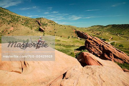 Homme VTT, Red Rocks, Colorado, USA