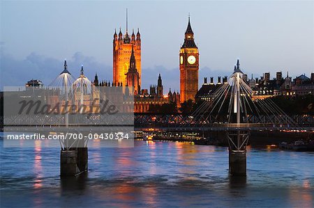 Maison du Parlement, Hungerford Bridge, Londres, Angleterre