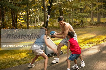 Family Playing Basketball