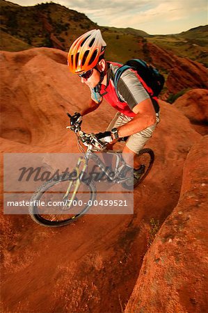 Man Mountain Biking, Red Rocks, Colorado, USA