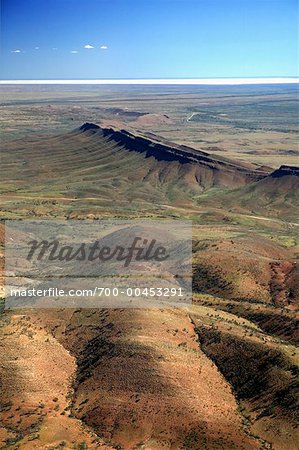 Antenne de la chaîne des Flinders Ranges, Parc National des Flinders Ranges, Australie-méridionale, Australie