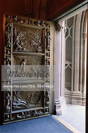 Open Door in Trinity Church, New York City, New York, USA