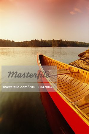 Canoe in Pinetree Lake, Algonquin Park, Ontario, Canada