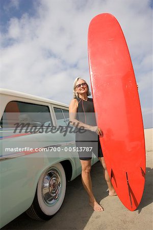 Woman with Surfboard