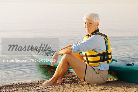 Portrait of Kayaker on Beach