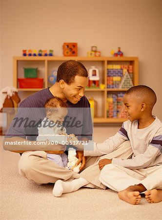 Family Playing on Floor