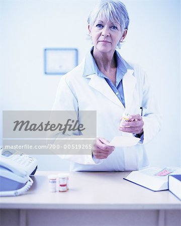 Pharmacist at Desk
