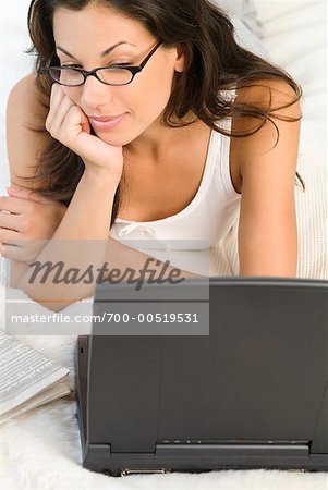 Woman Using Laptop