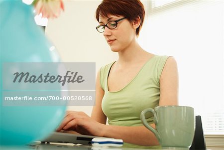 Woman using Laptop Computer