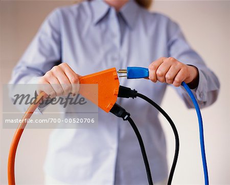 Woman with Extension Cord
