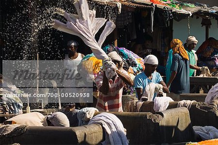 Dhobi Ghat traditionelle Wäscheservice, Mumbai, Indien