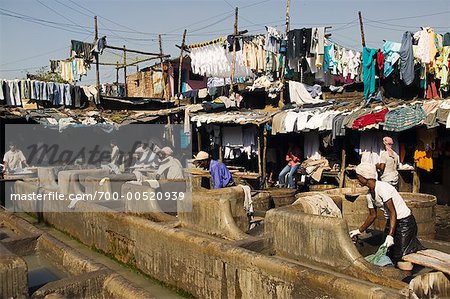 Dhobi Ghat traditionelle Wäscheservice, Mumbai, Indien