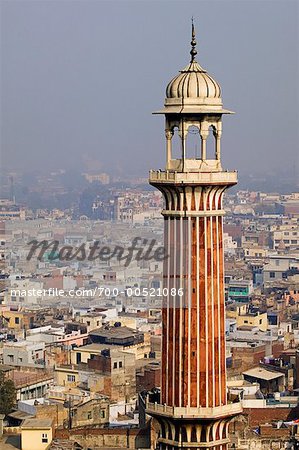 Cityscape and Jama Masjid Mosque, Delhi, India