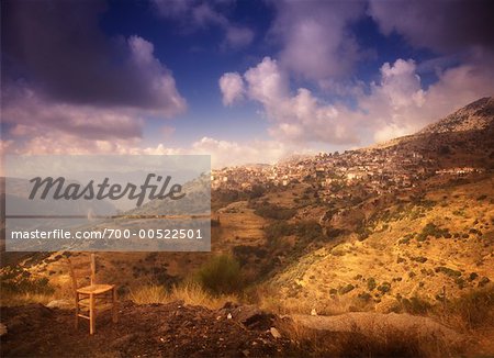 Chair Set in Landscape, Greece