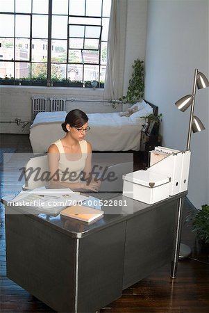 Woman Working At Home