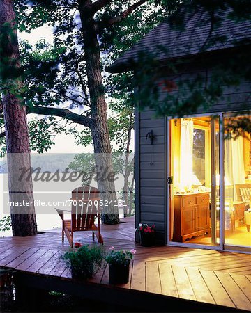 Deck of Cottage Overlooking Lake