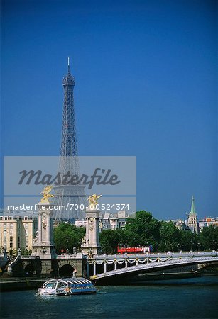 Eiffel Tower and Seine River, Paris, France