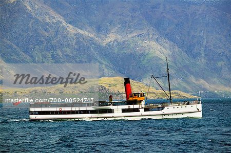 TSS Earnslaw, lac Wakatipu, Queenstown, île du Sud, Nouvelle-Zélande TSS Earnslaw, lac Wakatipu, Queenstown, île du Sud, Nouvelle-Zélande
