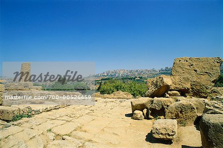 Temple Ruins, Temple Valley, Agrigento, Sicily, Italy