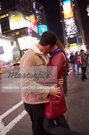 Couple Kissing in Times Square, New York City, New York, USA