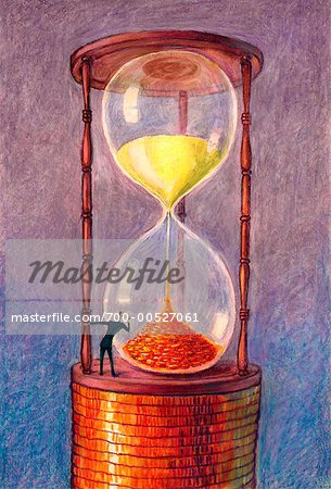 Hourglass with Sand Turning into Money