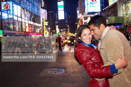 Couple in Times Square, New York City, New York, USA