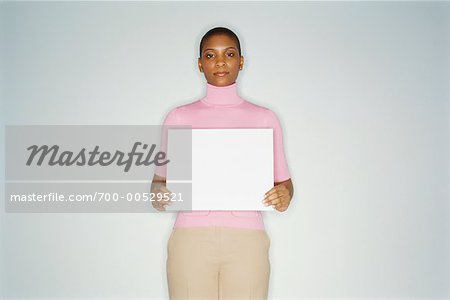 Businesswoman Holding Blank Sign