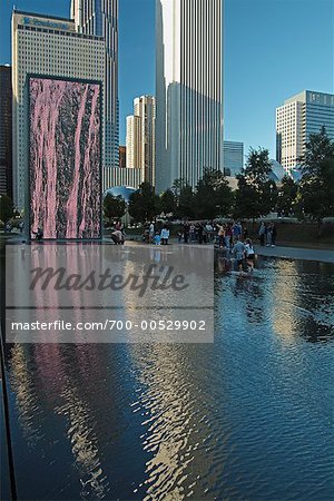 Crown Fountain, Millennium Park, Chicago, Illinois, USA