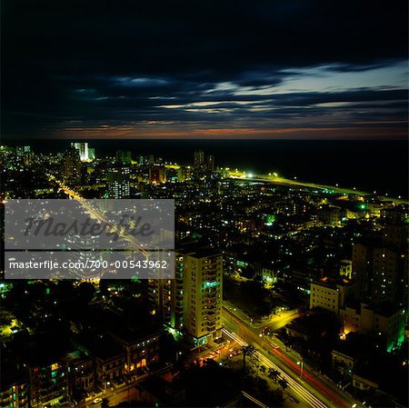 Havana Cityscape at Night, Cuba