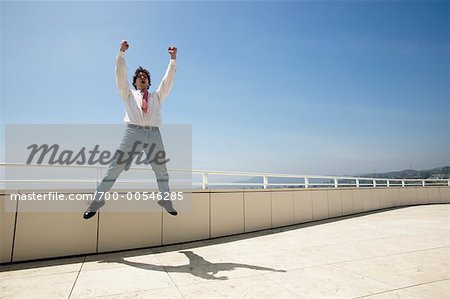 Businessman Jumping for Joy