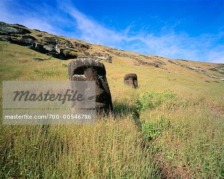 Moai, Rano Raraku, Easter Island, Chile Moai, Rano Raraku, Easter Island, Chile