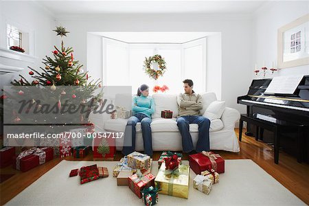Couple Having Argument on Christmas