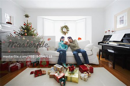 Couple on Christmas Morning