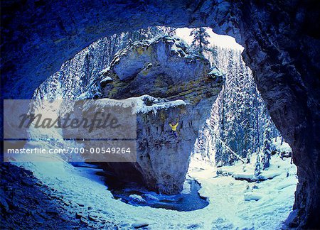 Rock Climbing, Johnston Canyon, Banff National Park, Alberta, Canada