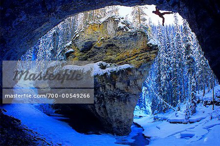 Rock Climbing, Johnston Canyon, Banff National Park, Alberta, Canada