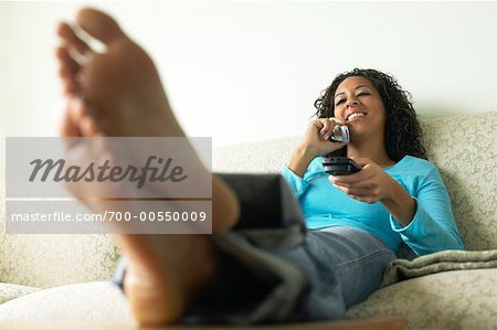 Woman Using Cellular Telephone